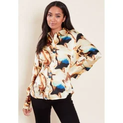 Women's Long-Sleeve Patterned Shirt