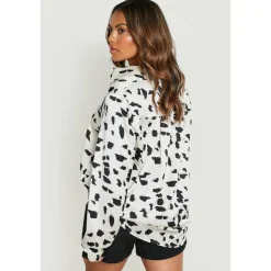 Women's Long-Sleeve Satin Patterned Shirt