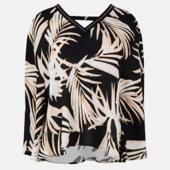 Women's Long-Sleeve Stud Trim Blouse