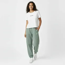 Women's Loose Embellished Logo Closed Hem Fleece Joggers