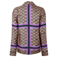 Women's Mono Pyjama Shirt, Monogram Silk Pyjama Shirt