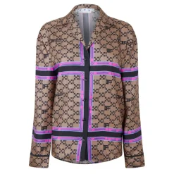 Women's Mono Pyjama Shirt, Monogram Silk Pyjama Shirt