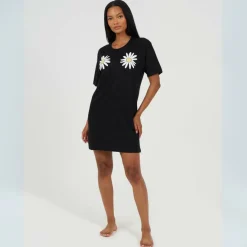 Womens Nightdress with Daisy Chest Print