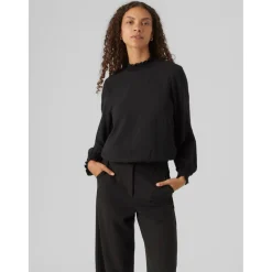 Women's Open Neck Long-Sleeve Blouse