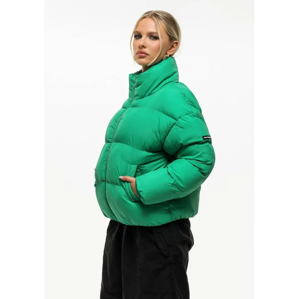 Womens Oversized Funnel Neck Puffer Jacket