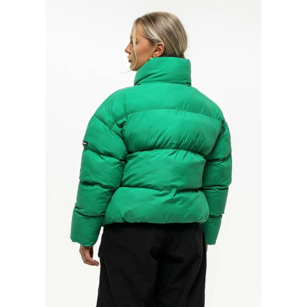 Womens Oversized Funnel Neck Puffer Jacket