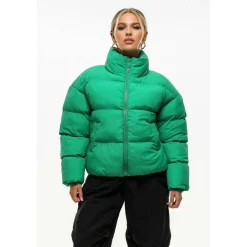 Womens Oversized Funnel Neck Puffer Jacket