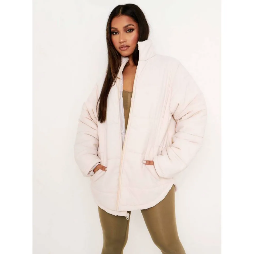 Women's Oversized Long Sleeve Medium Puffer Jacket