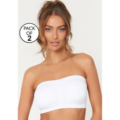 Women's 2 Pack Bandeau Non Wired Bra