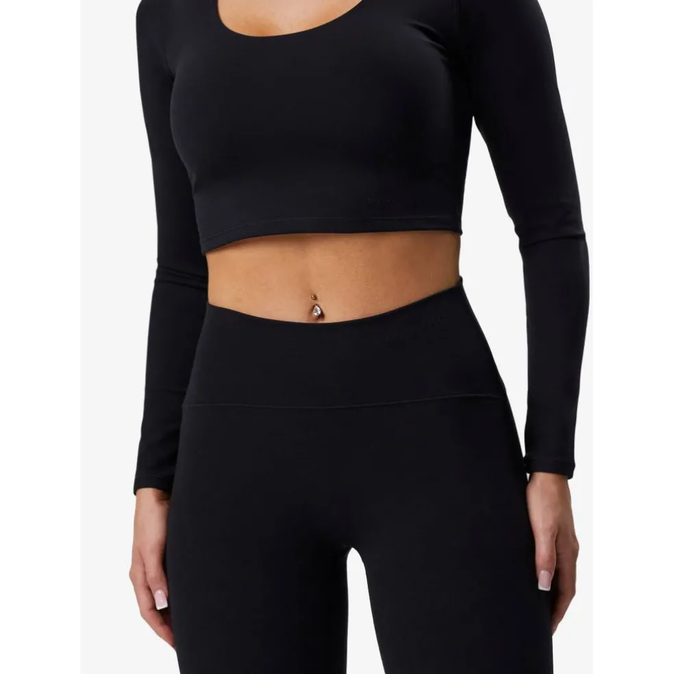 Womens Peach Luxe Long-Sleeve Performance Gym Top