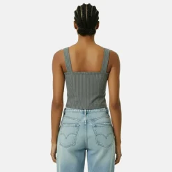 Women's Pinstripe Corset Top
