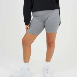 Womens Plus Size Grey Marl Cycling Shorts