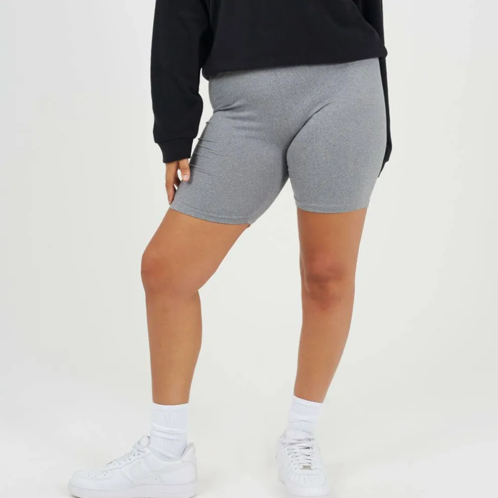 Womens Plus Size Grey Marl Cycling Shorts