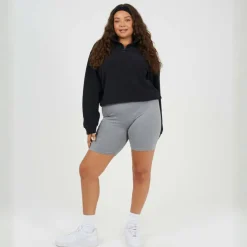Womens Plus Size Grey Marl Cycling Shorts