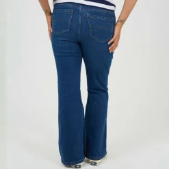 Womens Plus Size High Waisted Flared Jeans