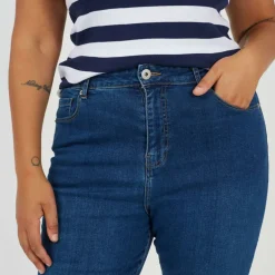 Womens Plus Size High Waisted Flared Jeans