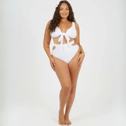 Womens Plus Size High Waisted Bikini Bottoms