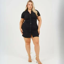 Womens Plus Size Jersey Short Sleeve Shirt Dress