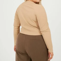 Womens Plus Size Long Sleeve Top with Popper Fastening