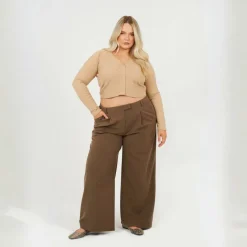 Womens Plus Size Long Sleeve Top with Popper Fastening