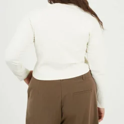 Womens Plus Size Long Sleeve Top with Popper Fastening