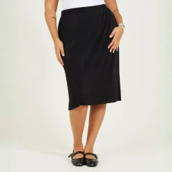 Womens Plus Size Plisse Midi Skirt