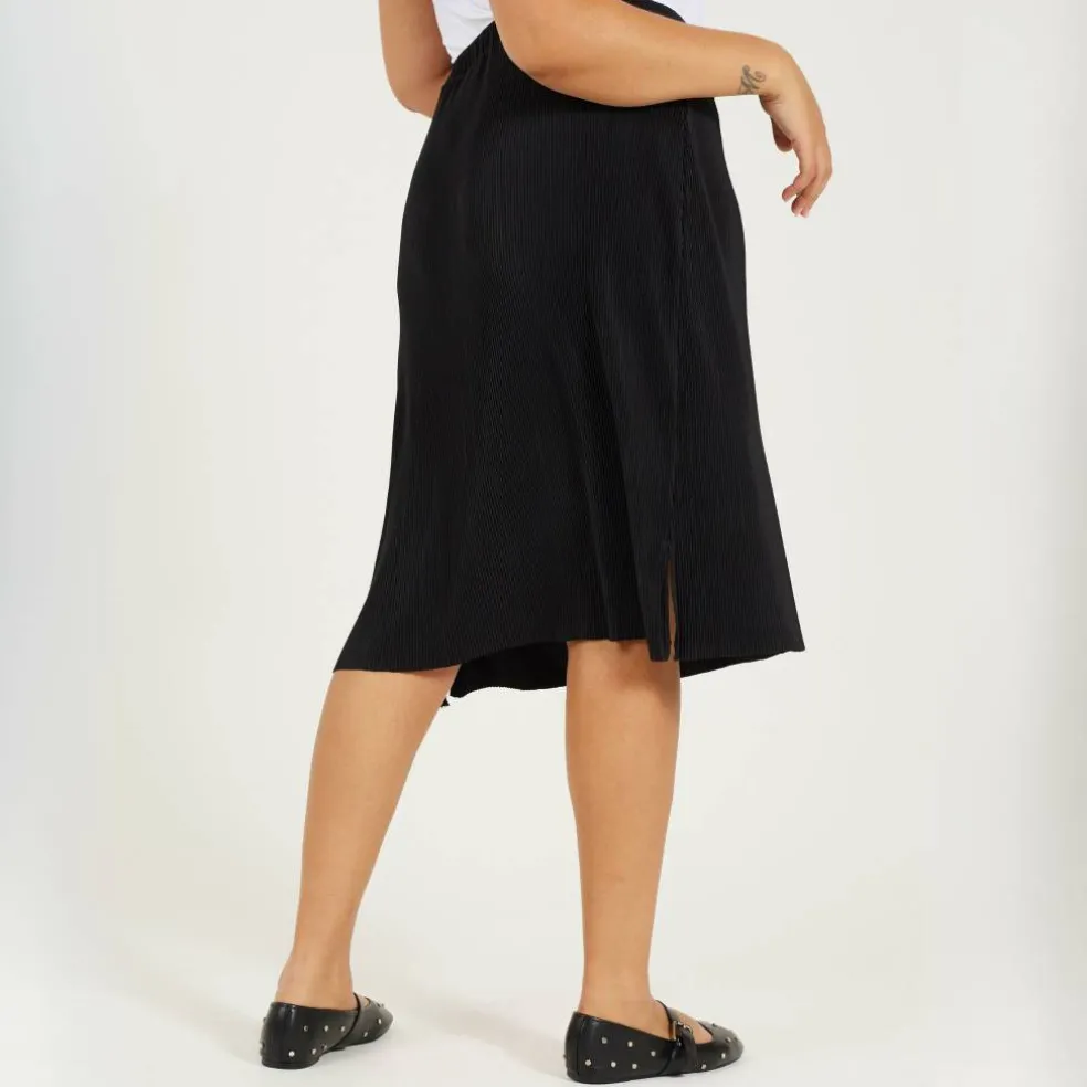 Womens Plus Size Plisse Midi Skirt