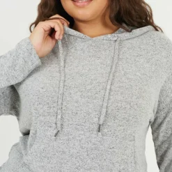 Womens Plus Size Soft Touch Hooded Top