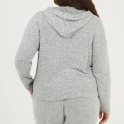 Womens Plus Size Soft Touch Hooded Top