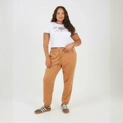 Womens Plus Size Solid Colour Jogging Bottoms