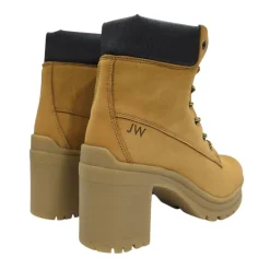 Women's Premium Leather Block Heel Lace Up Ankle Boots