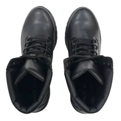 Women's Premium Leather Block Heel Lace Up Ankle Boots
