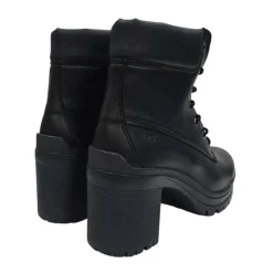Women's Premium Leather Block Heel Lace Up Ankle Boots