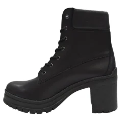Women's Premium Leather Block Heel Lace Up Ankle Boots