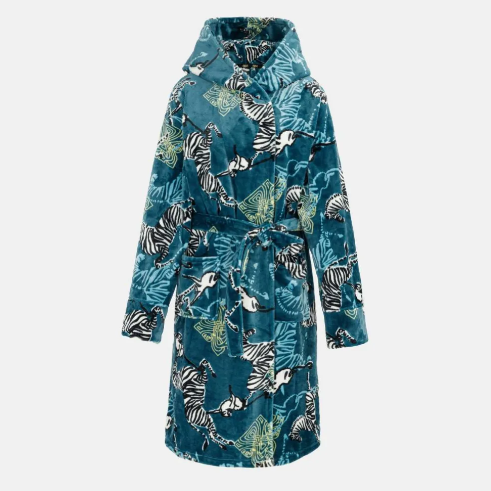 Women's Printed Fluffy Dressing Gown