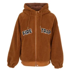 Women's Reversible Sherpa Fleece Hooded Full Zip Long Sleeve Teddy Coat