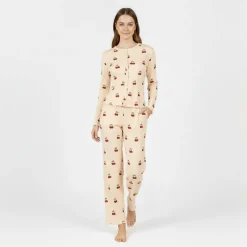 Women's Ribbed Long Sleeve Pyjama Set