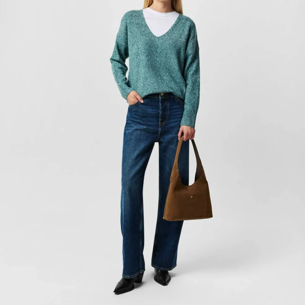 Women's Rica Long-Sleeve V-Neck Knitted Top