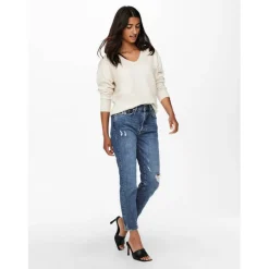 Women's Rica Long-Sleeve V-Neck Knitted Top
