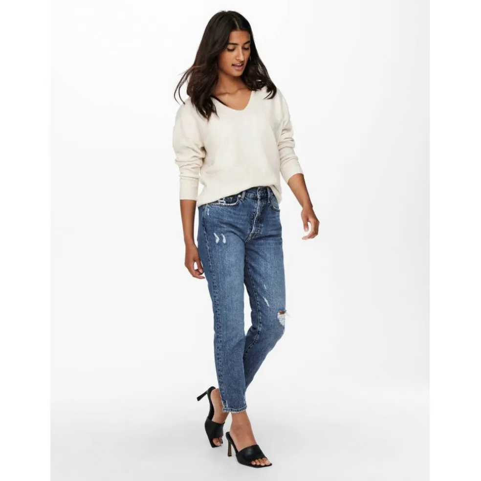 Women's Rica Long-Sleeve V-Neck Knitted Top