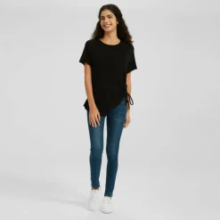 Women's Ruched Side Regular Fit T-Shirt