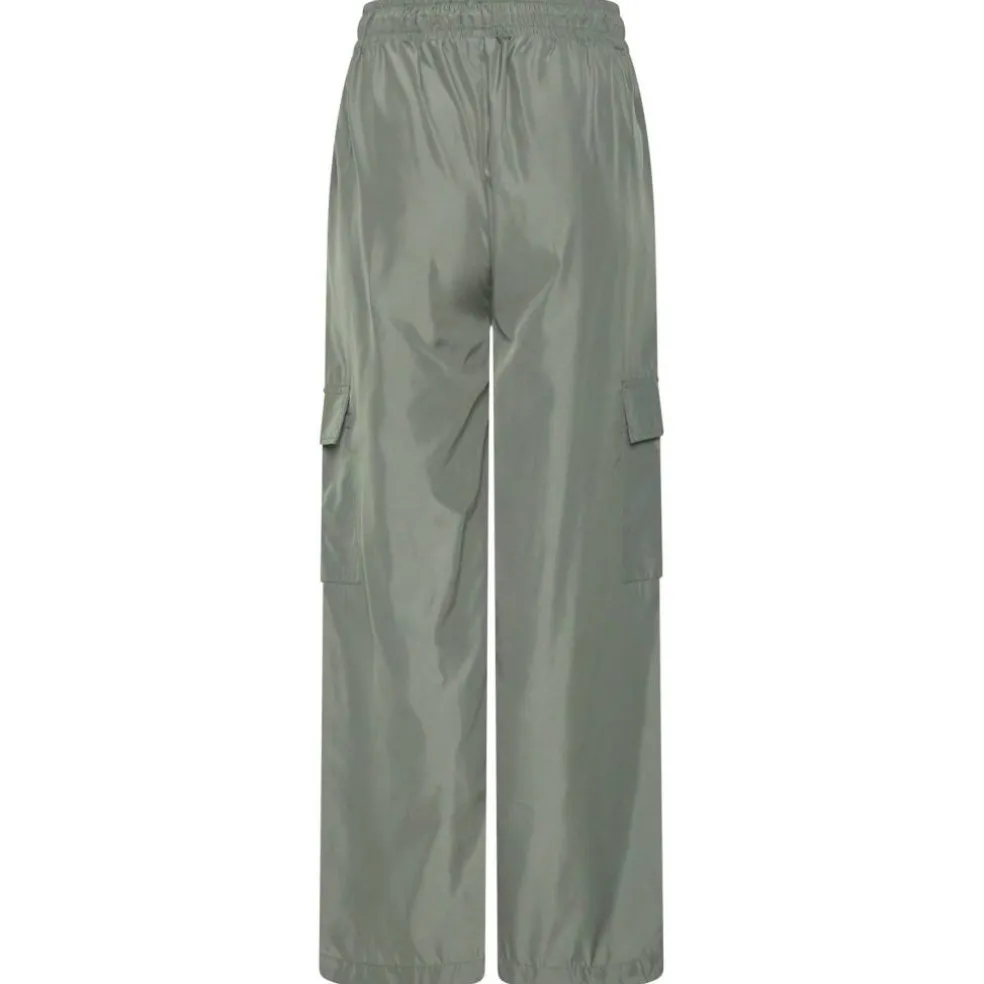 Womens Satin Cargo Open Hem Fleece Jogger