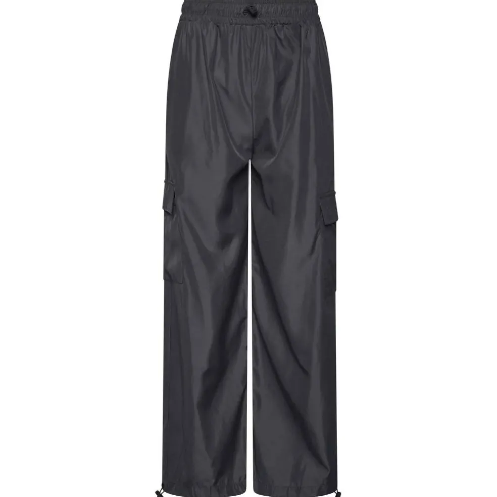 Womens Satin Cargo Open Hem Fleece Jogger