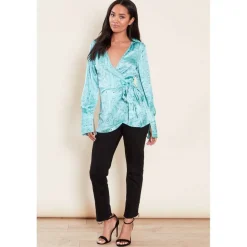 Women's Satin Long-Sleeve Blouse