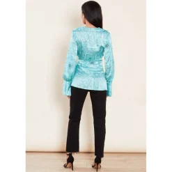 Women's Satin Long-Sleeve Blouse