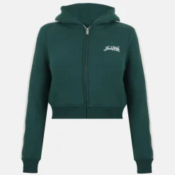 Women's Script Cotton Long Sleeve Oversized Fit Zip Hoodie