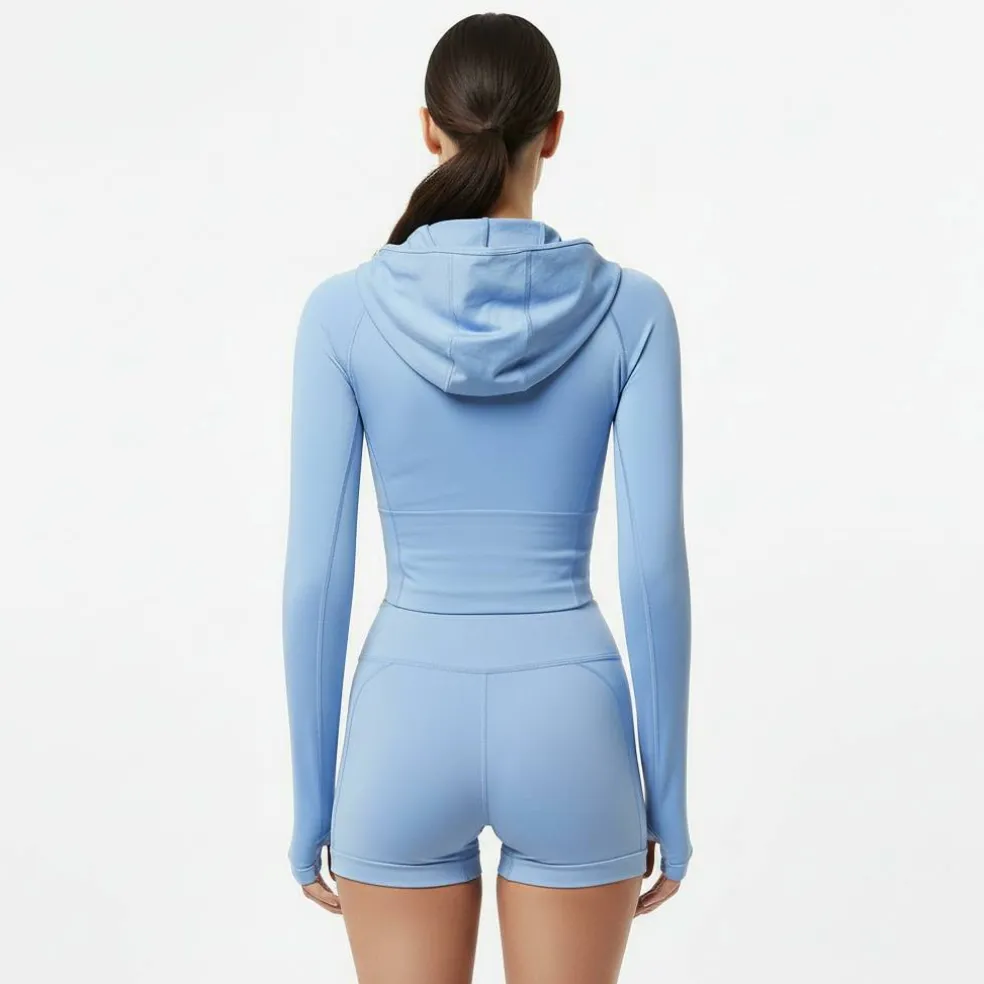 Women's Seamless Definition Cropped Long Sleeve Performance Training Jacket