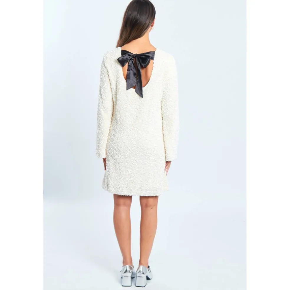 Women's Sequin Bow Mini Dress