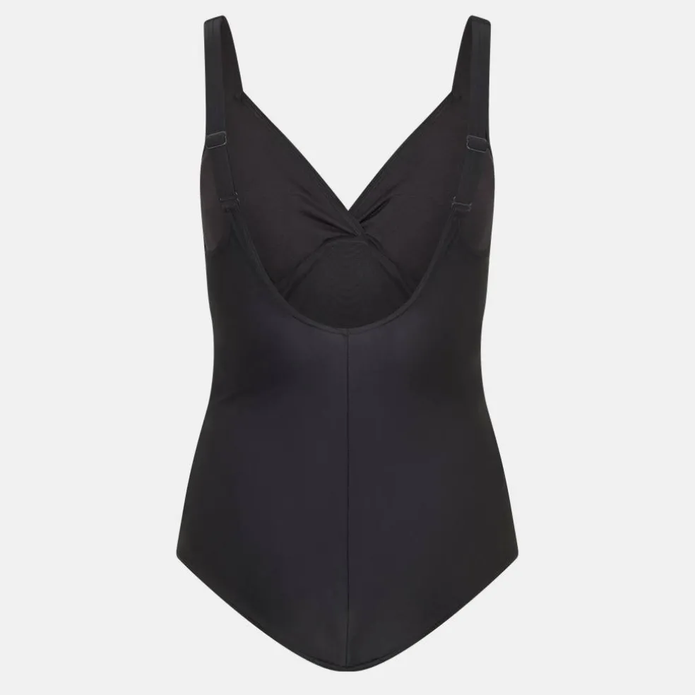 Womens Shaping Cross Knot Swimsuit Black