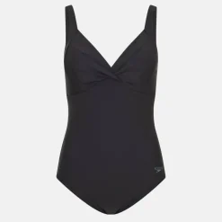 Womens Shaping Cross Knot Swimsuit Black